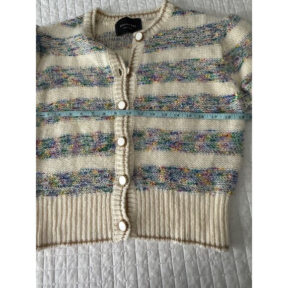 Mission Bay Women's Multicolor Stripe Knit Cardigan Sweater Fitted - Picture 7 of 11
